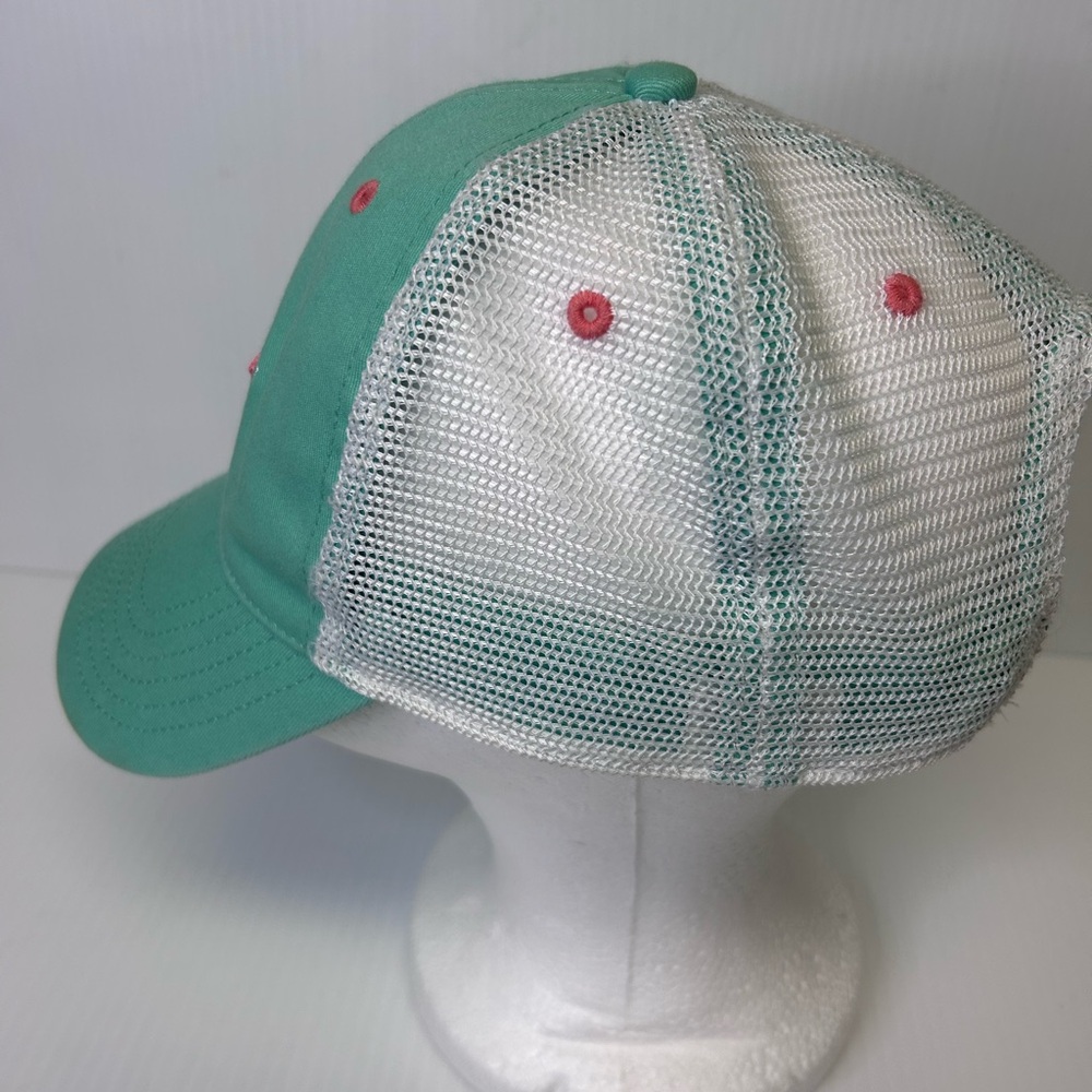 “Six Flags” Women’s Mint Green and Coral Pink Wonder Woman Baseball/Trucker Hat - Picture 4 of 9